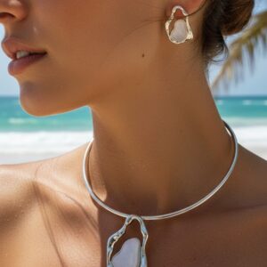 Conjunto Prata Orgânico com Madrepérola – Elegância Moderna